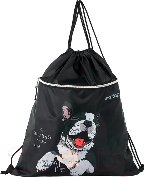 Мешок для обуви Ecotope Kids Бульдог 057-M588/121-BCL (черный)