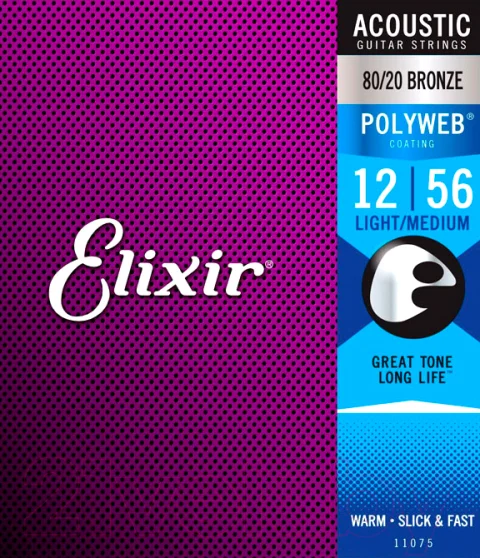 Струны для акустической гитары Elixir Strings 11075 / 12-56