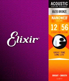 Струны для акустической гитары Elixir Strings 11077 / 12-56 — фото 1