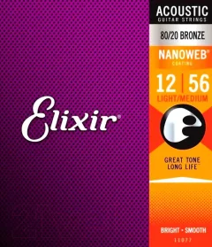 Струны для акустической гитары Elixir Strings 11077 / 12-56 — фото 3