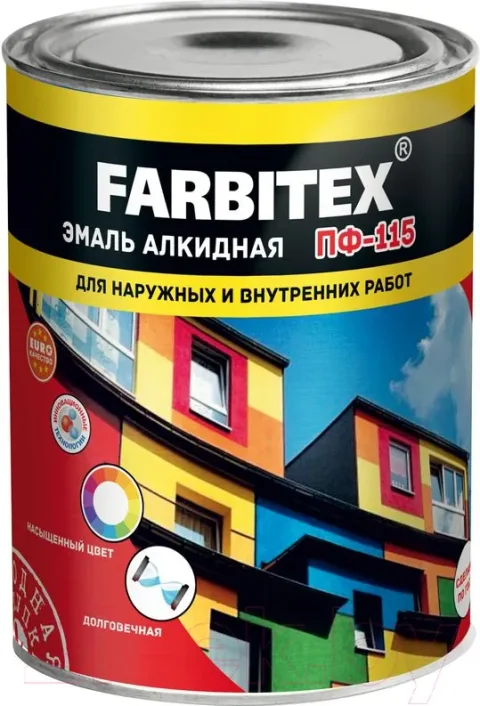 Эмаль Farbitex ПФ-115 (800г, лайм)