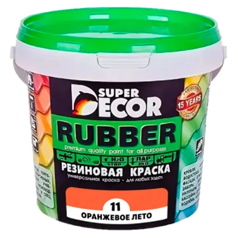 Краска Super Decor Резиновая №11 Оранжевое лето (12кг)