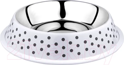 Миска для животных Duvo Plus Деко / 13824/DV (белый в черный горох)