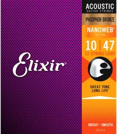 Струны для 12-струнной гитары Elixir Strings 16152 10-47 — фото 1