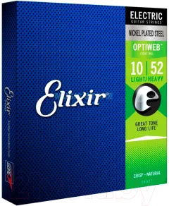 Струны для электрогитары Elixir Strings 19077 Optiweb 10-52 — фото 1
