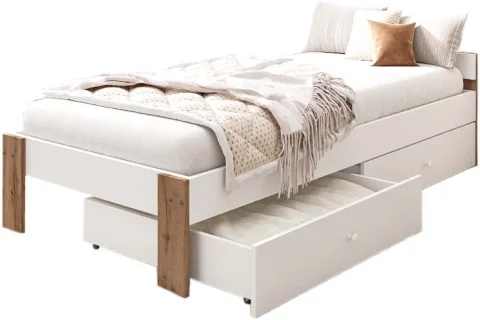Односпальная кровать EcoWood Денвер-2 с ящиками 80х180 / ECO.001.00057.80-180.101SE/376WML