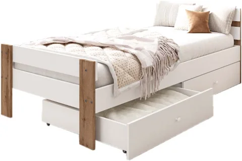 Односпальная кровать EcoWood Сидней-2 с ящиками 80х200 / ECO.001.00055.80-200.101SE/376WML