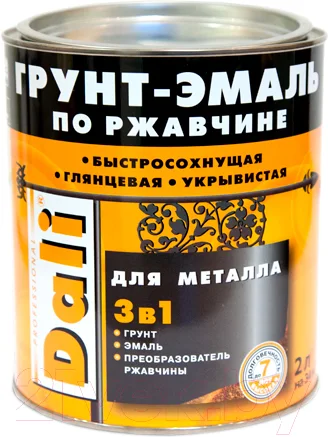 Грунт-эмаль DALI По ржавчине 3 в 1 (2л, белый)