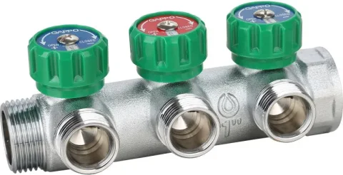 Коллектор отопления Gappo 3-выхода 1"x3/4" / G1002.03