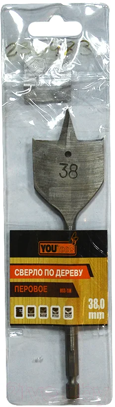 Сверло Yourtools 38мм По дереву Перовое