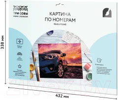 Картина по номерам Три совы Дрифт на закате / КК_44055 — фото 2