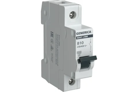 Выключатель автоматический Generica ВА47-29М 1P 10А 4.5кА B / MVA21-1-010-B-G