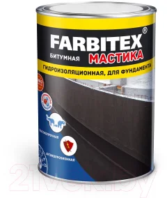 Гидроизоляционная мастика Farbitex 4кг — фото 1