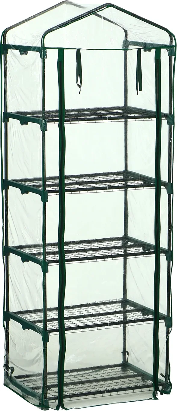 Парник GREENGO 5 полок 193x69x49см металлический каркас 80мкм