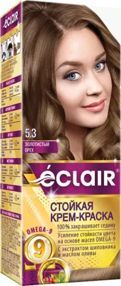 Крем-краска для волос Eclair 5.3 (золотистый орех) — фото 3