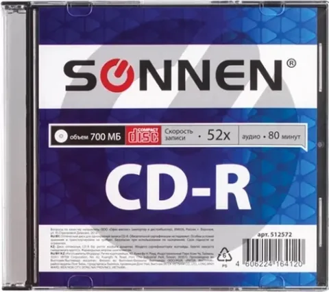 Диск CD-R Sonnen 700Mb 52x / 512572