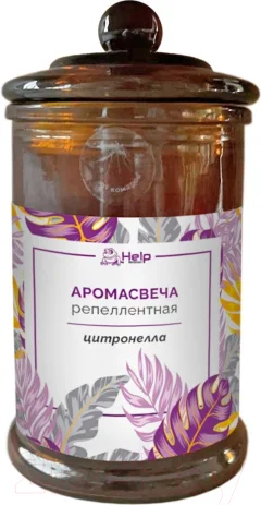 Свеча от насекомых Help С ароматом цитронеллы / 80447 — фото 1