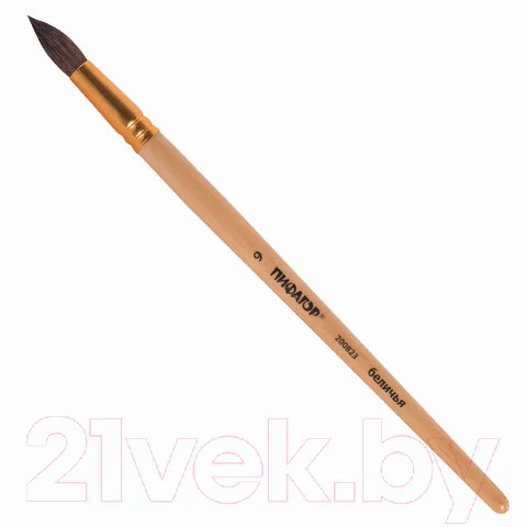 Кисть для рисования Пифагор Беличья №9 / 200823 (круглая)
