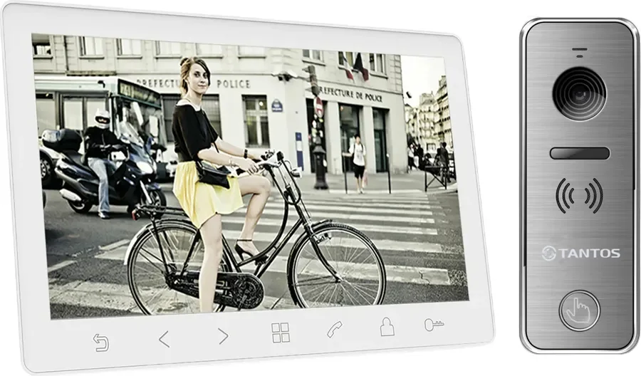 Видеодомофон Tantos Amelie Slim HD SE + iPanel 2 HD (белый/металл)