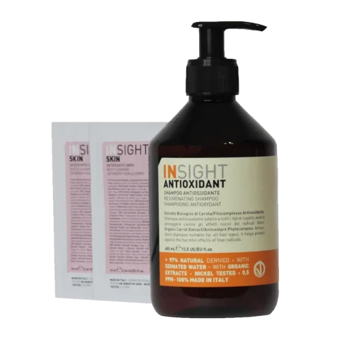 Набор косметики для волос Insight Antioxidant Шамп 350мл+Шампунь-кондиц Colored Protettivo 2x10мл (стекло)