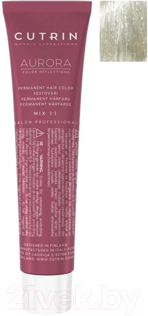 Крем-краска для волос Cutrin Aurora Permanent Hair Color 10.1 (60мл)