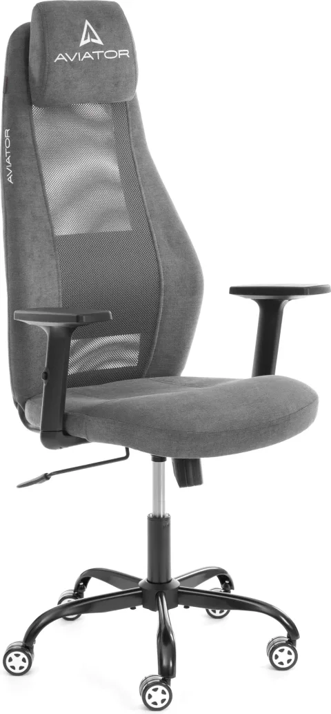 Кресло офисное Tetchair Aviator PLT metalBL (ткань, серый, KUB 05/W-12)