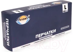 Перчатки одноразовые Aviora Виниловые (L, 100шт) — фото 4