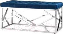 Банкетка Stool Group Арт Деко / BENCH-016 (вельвет синий/сталь серебристый) — фото 1