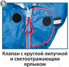 Спальный мешок BTrace Bless L Size / S0577 (правый, серый/синий) — фото 10
