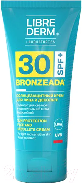 Крем солнцезащитный Librederm Bronzeada для лица и зоны декольте SPF30 (50мл)