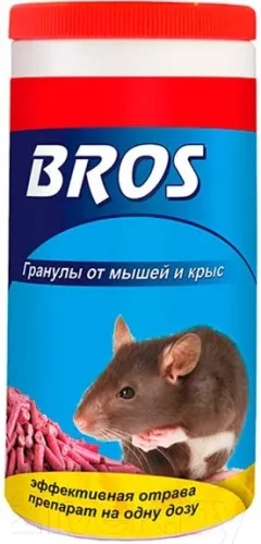 Средство для борьбы с вредителями Bros Гранулы от мышей и крыс (250г) — фото 3
