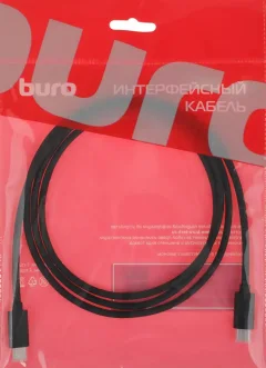 Зарядный кабель Buro BU-TYPE-C3.2-4KVID-1.5M USB Type-C(m)-USB Type-C(m) (1.5м, черный) — фото 3