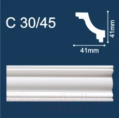 Плинтус потолочный SOLID C30/45 из эксрудированного пенополистирола (41x41x2000мм, белый) — фото 9