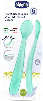 Набор столовых ложек для кормления Chicco Мягкая силиконовая (2шт, голубой) — фото 3