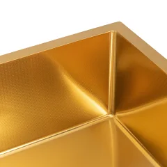 Мойка кухонная Basic CL DS Decor 50x50 (золото, коландер, дозатор) — фото 6