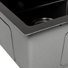 Мойка кухонная Basic CL DS Decor 60x50 (черный, коландер, дозатор) — фото 8