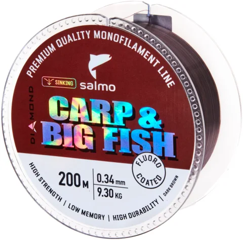 Леска монофильная Salmo Diamond Carp&Big Fish Fl. Coated Dark Brown 200/034 / 4039-034