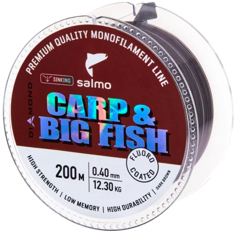 Леска монофильная Salmo Diamond Carp&Big Fish Fl. Coated Dark Brown 200/040 / 4039-040