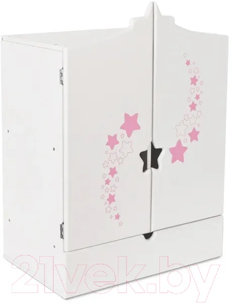 Аксессуар для куклы Leader Toys Diamond Star Шкаф c дизайнерским звездным принтом / 73219 (белый)