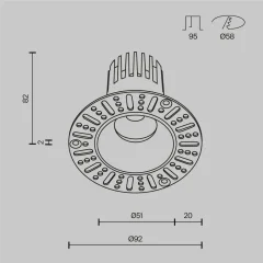 Точечный светильник Maytoni Dip DL124-10W-3K-TRS-B — фото 10