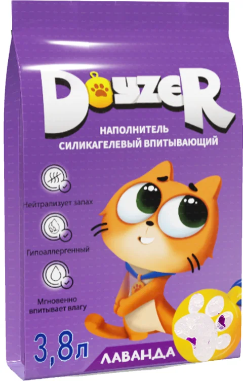 Наполнитель для туалета Doyzer Силикагелевый лаванда (3.8л/1.6кг)