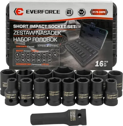 Набор головок слесарных Everforce EF-4179-5MPB (65462)