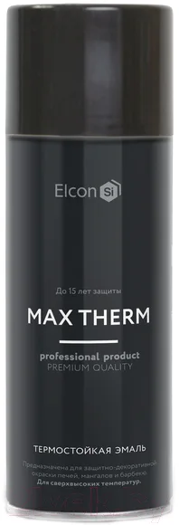 Эмаль Elcon Термостойкая до 1000C (520мл, черный)
