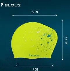 Шапочка для плавания Elous EL006 (брызги/зеленый) — фото 3