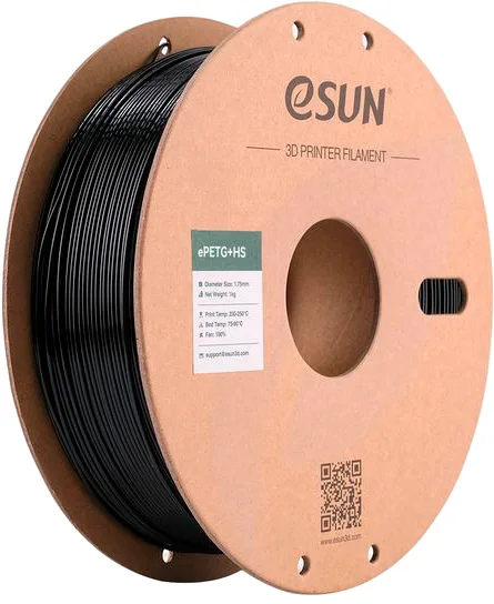 Пластик для 3D-печати eSUN ePETG+HS Filament / PETG+HS175B1P1 (1.75мм, 1кг, черный)