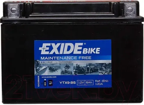 Мотоаккумулятор Exide ETX9-BS (8 А/ч)