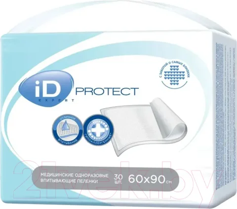 Набор пеленок одноразовых впитывающих ID Expert 60x90 (30шт)