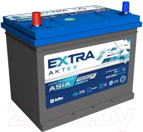 Автомобильный аккумулятор АкТех Extra Premium JIS 530/585A L+ / ATEXPA703L (70 А/ч)