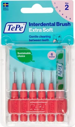 Ершики межзубные TePe Extra Soft №2 с особо мягкой щетиной (6шт) — фото 7