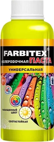 Колеровочная паста Farbitex Универсальная (100мл, лимонный)